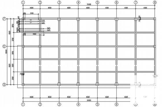 局部5层展览馆框架结构CAD施工图纸 - 2