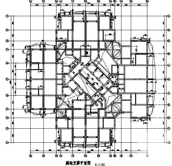 32层框剪商住楼结构CAD施工图纸(带斜向支撑)(梁板配筋图) - 1
