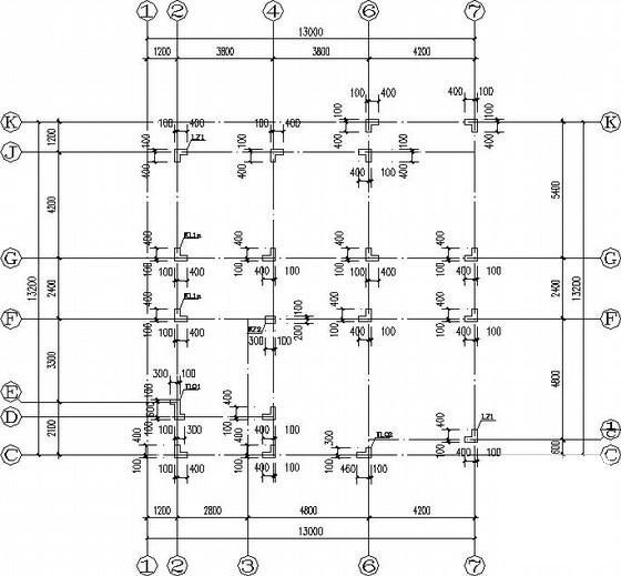 异形柱框架别墅结构CAD施工图纸(平法) - 1