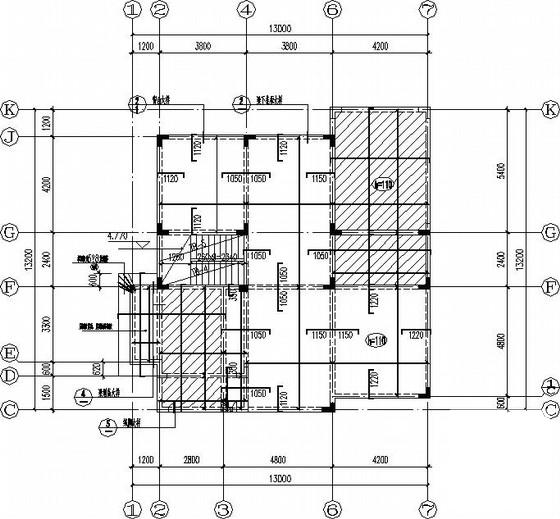 异形柱框架别墅结构CAD施工图纸(平法) - 2