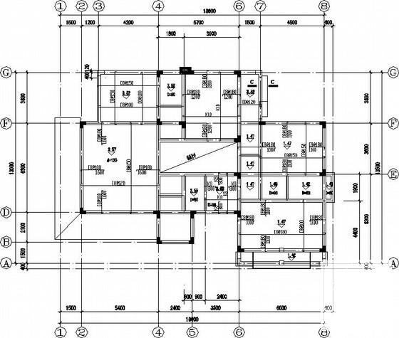坡屋顶带架空层框架别墅结构CAD施工图纸（独立基础） - 2