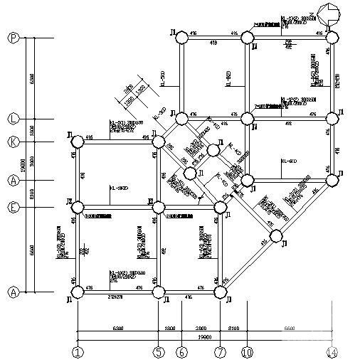 7层框架剪力墙住宅楼结构CAD施工图纸（桩基础） - 1