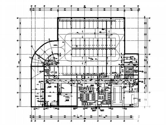 3层市级圆顶体育馆建筑施工CAD图纸（知名设计院）(混凝土框架) - 4