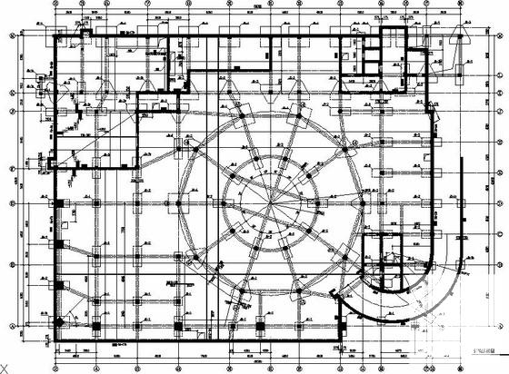 小学行政综合楼框架结构CAD施工图纸(地下室顶板) - 1