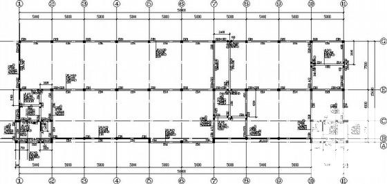 多层框架中学教学楼结构CAD施工图纸(基础平面图) - 1
