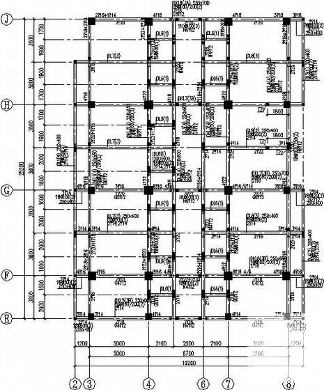 6层框架综合楼结构CAD施工图纸(平法表示) - 1