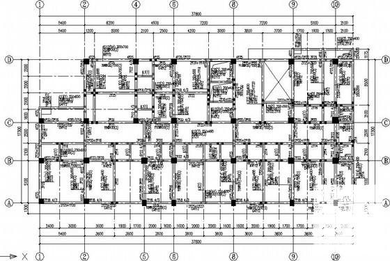 6层框架综合楼结构CAD施工图纸(平法表示) - 2