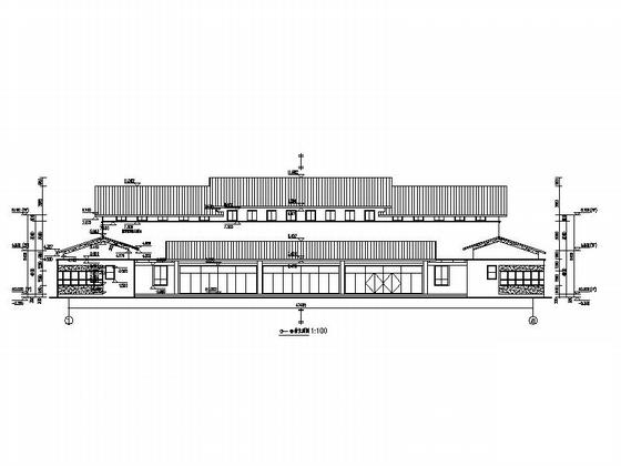 2层江南风格客运中心建筑施工CAD图纸（效果图纸） - 3