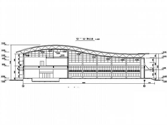 学院学生体育馆建筑施工CAD图纸、效果图纸 - 2