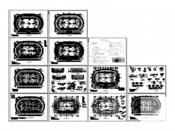 中学体育场建筑CAD施工图纸(平面布置图) - 3