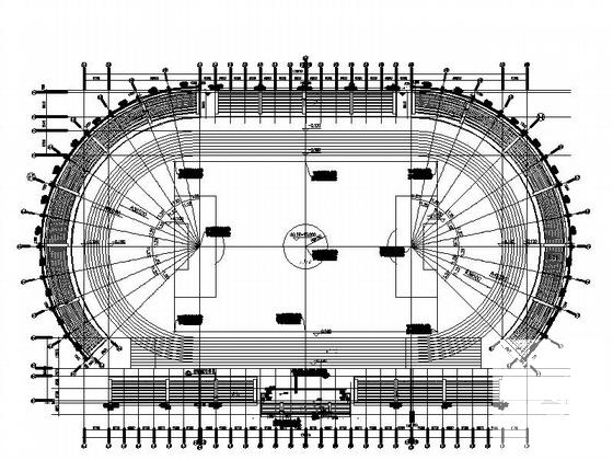 中学体育场建筑CAD施工图纸(平面布置图) - 4