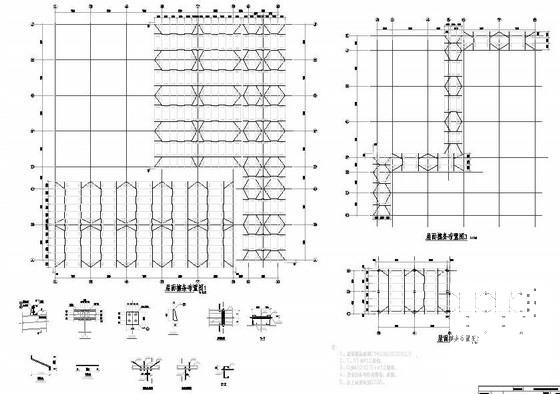 单层框架结构钢屋盖食堂结构CAD施工图纸（独立基础） - 1