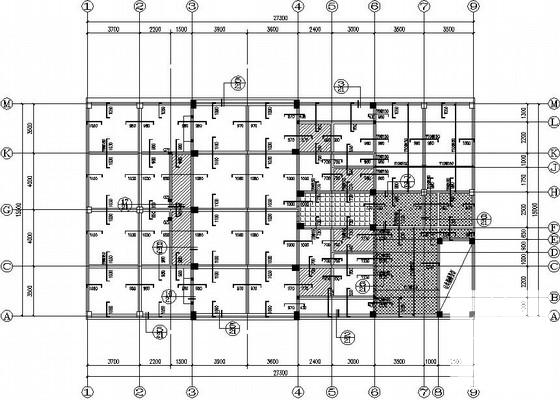 7层独立基础框架商住楼结构CAD施工图纸(平面布置图) - 2