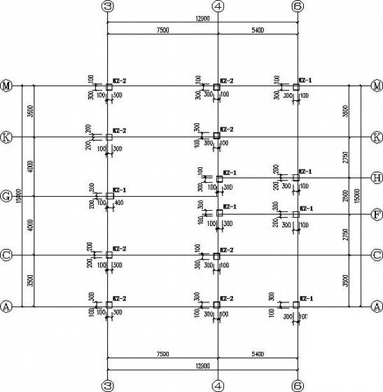 7层独立基础框架商住楼结构CAD施工图纸(平面布置图) - 3