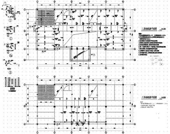 5层框架结构办公楼结构CAD施工图纸（桩基础） - 1