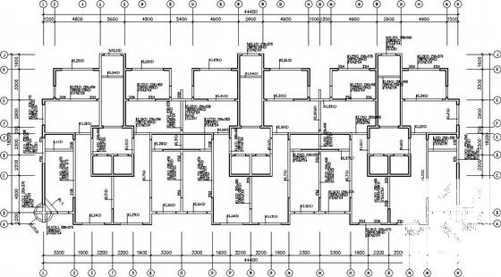 18层框架剪力墙住宅结构CAD施工图纸(筏板、地下车库)(楼梯平面图) - 1