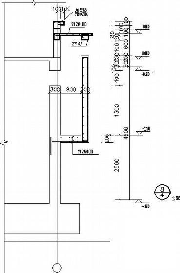 18层框架剪力墙住宅结构CAD施工图纸(筏板、地下车库)(楼梯平面图) - 4