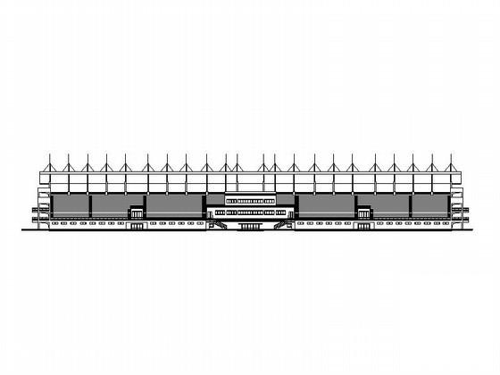学院400米标准运动场体育看台建筑施工CAD图纸(钢结构雨篷) - 1