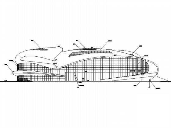 高层框架结构拱形金属屋面甲级体育游泳馆建筑施工CAD图纸 - 4