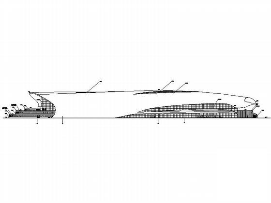 高层框架结构拱形金属屋面甲级体育游泳馆建筑施工CAD图纸 - 5