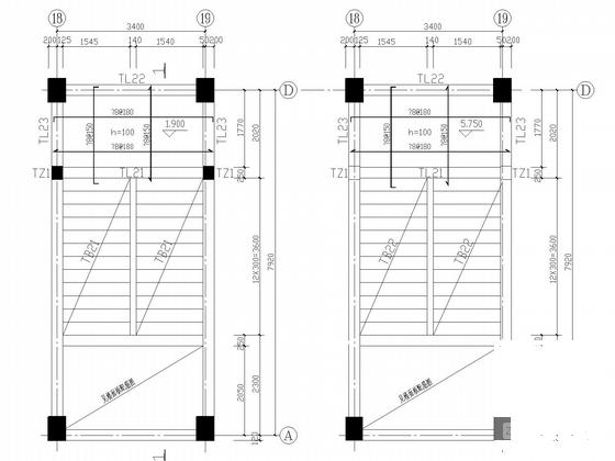 带阁楼底框剪力墙住宅结构CAD施工图纸 - 5