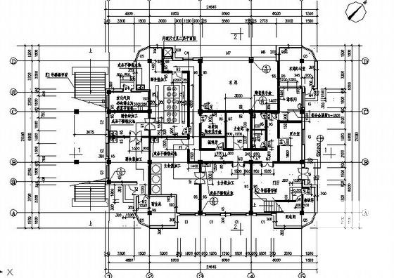 工厂2层食堂建筑CAD施工图纸 - 3