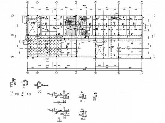 框架结构工业品厂办公楼结构CAD施工图纸 - 2