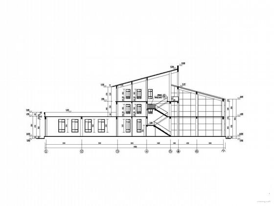 小区3层会所建筑结构水电CAD施工图纸 - 2