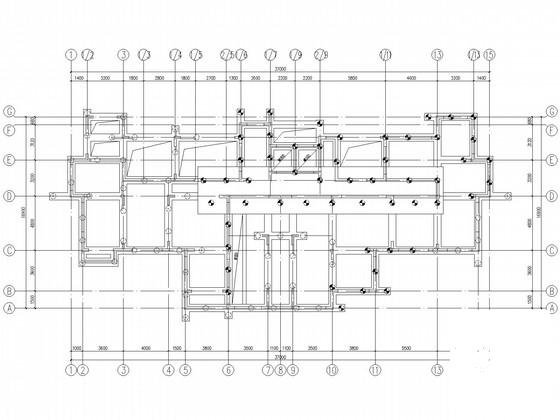 16层带架空层剪力墙住宅楼结构CAD施工图纸(地下室顶板) - 1