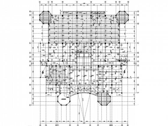 4层框架综合楼结构CAD施工图纸(桩基础)(平面布置图) - 1