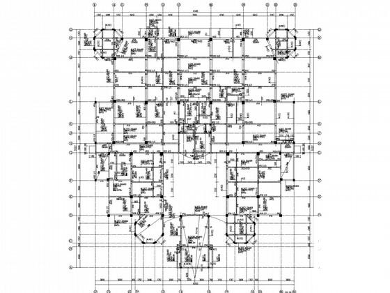4层框架综合楼结构CAD施工图纸(桩基础)(平面布置图) - 3