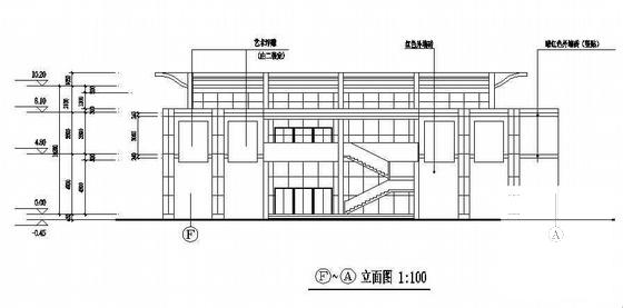 2层学院食堂、多功能厅建筑施工CAD图纸(二层框架结构) - 3