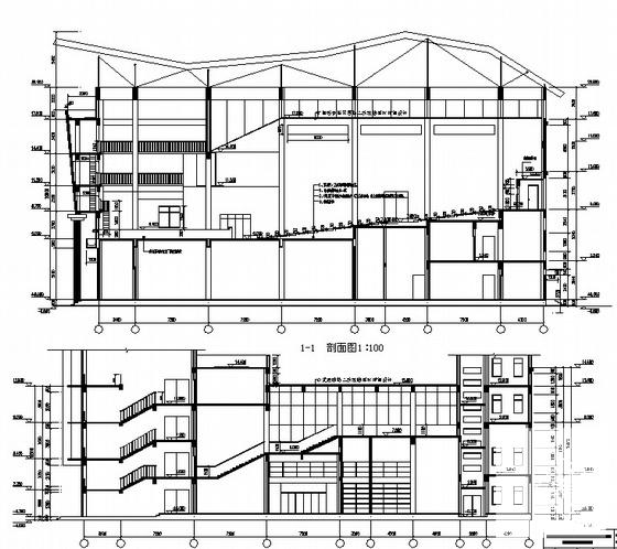 海港高中食堂宿舍多功能厅建筑施工套CAD图纸 - 2
