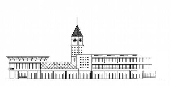 3层塔式尖顶会所建筑施工CAD图纸 - 1