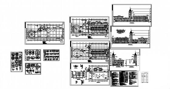 3层塔式尖顶会所建筑施工CAD图纸 - 4