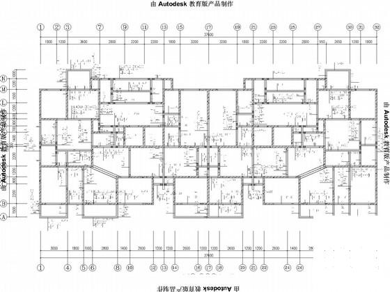 25层剪力墙住宅楼结构CAD施工图纸(桩筏基础、两栋)(边缘构件配筋) - 1