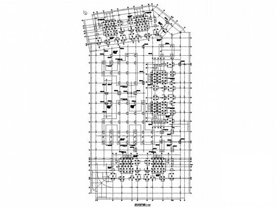 单层框剪结构地下室结构CAD施工图纸（大底盘） - 1