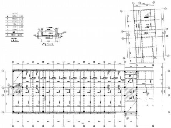 5层带地下室教学楼及附属办公楼结构CAD施工图纸 - 1