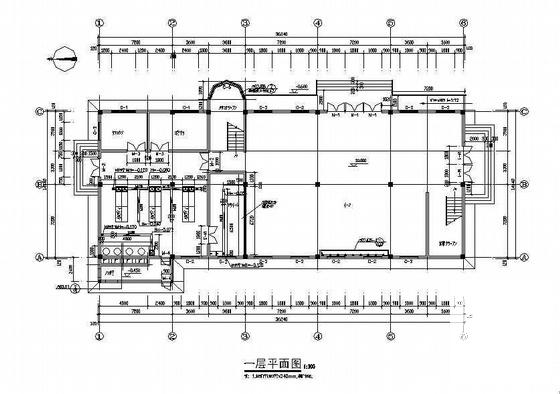 2层中学食堂建筑CAD施工图纸 - 3