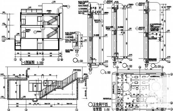 2层花园会所建筑施工套CAD图纸（节能型）(框架结构) - 2