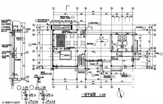 2层花园会所建筑施工套CAD图纸（节能型）(框架结构) - 3