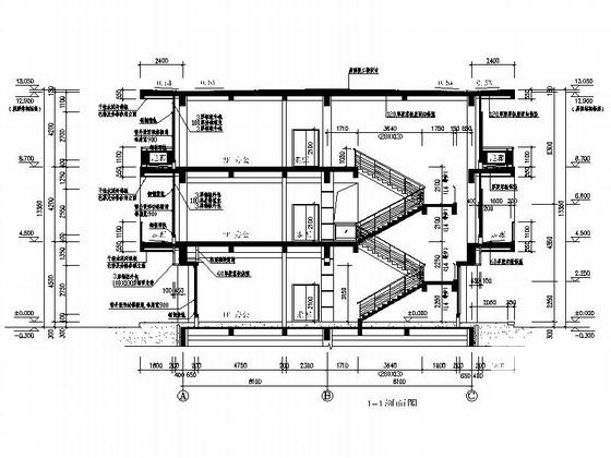 金海湾住区3层会所建筑施工CAD图纸 - 2