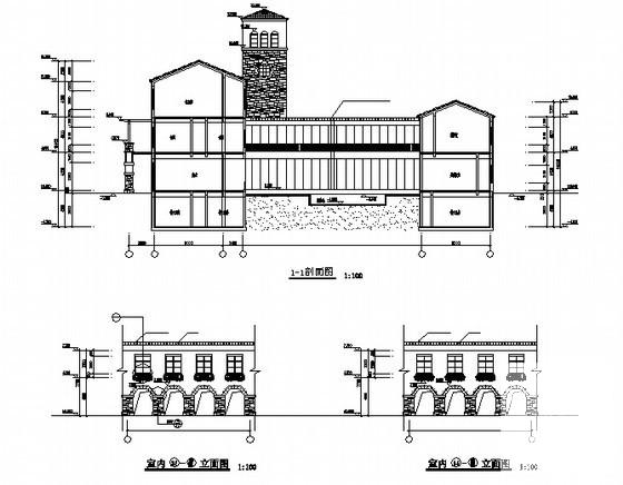 中海风格5层五星级会所建筑施工CAD图纸 - 2