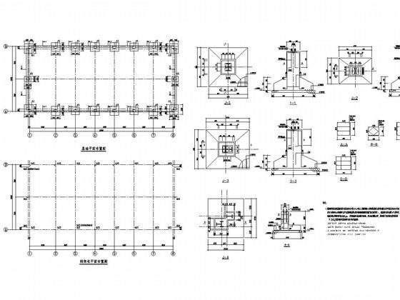 12米跨门式刚架结构混装车库及维修工房结构CAD施工图纸 - 1