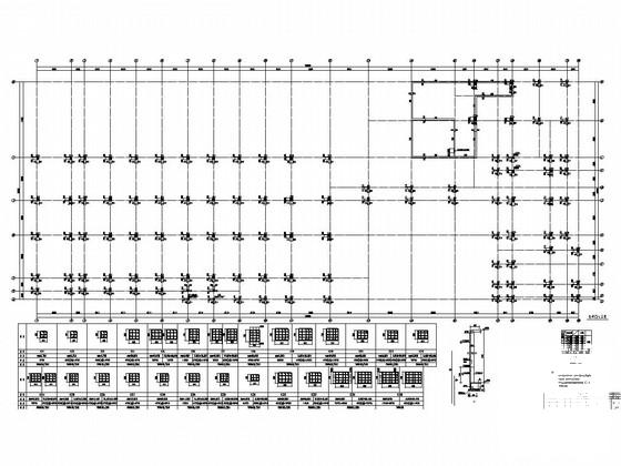 5层框架与钢桁架混合结构教学楼结构CAD施工图纸（地下室抗浮计算书）(平面布置图) - 1