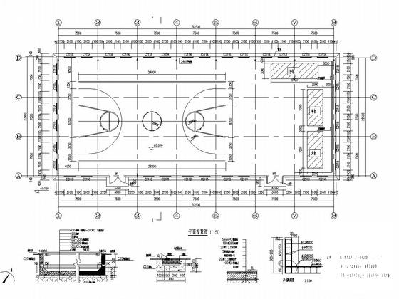 钢结构篮球场结构CAD施工图纸（建筑图纸） - 4