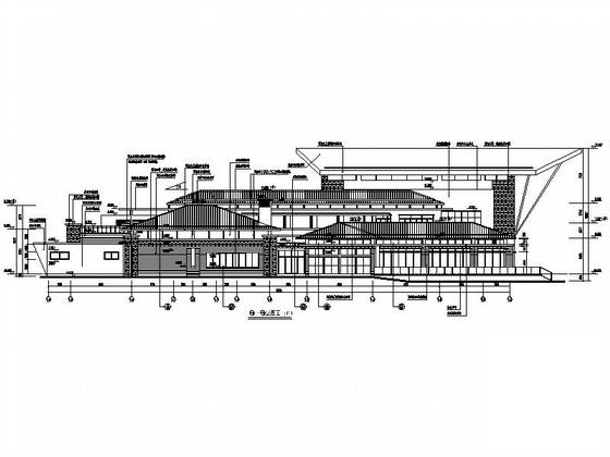 2层会所建筑施工CAD图纸(总平面图) - 5