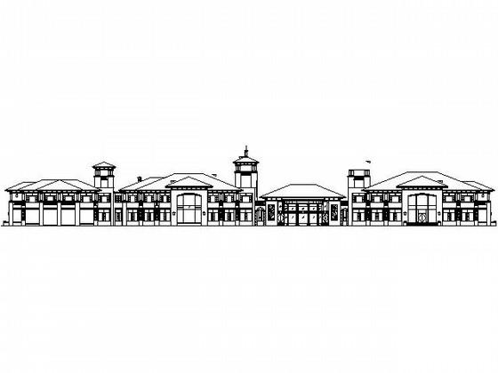 居住区西班牙风格会所建筑施工CAD图纸(儿童乐园) - 1