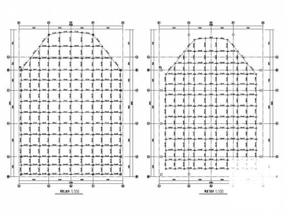 单层正放四角锥与螺栓球节点结构网架结构CAD施工图纸 - 1