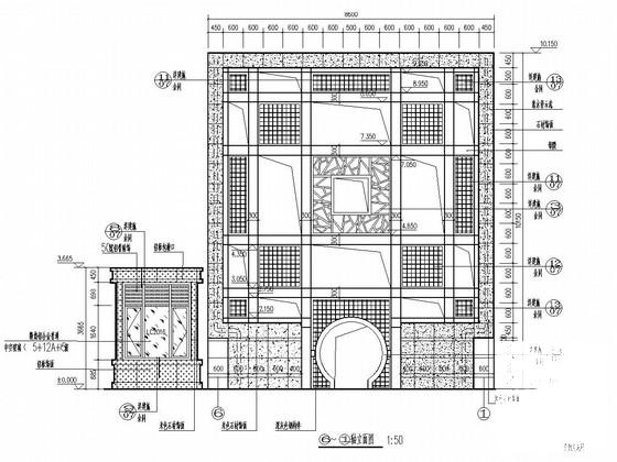 地上1层钢框架结构小区入口大门结构CAD施工图纸（建筑图纸） - 1